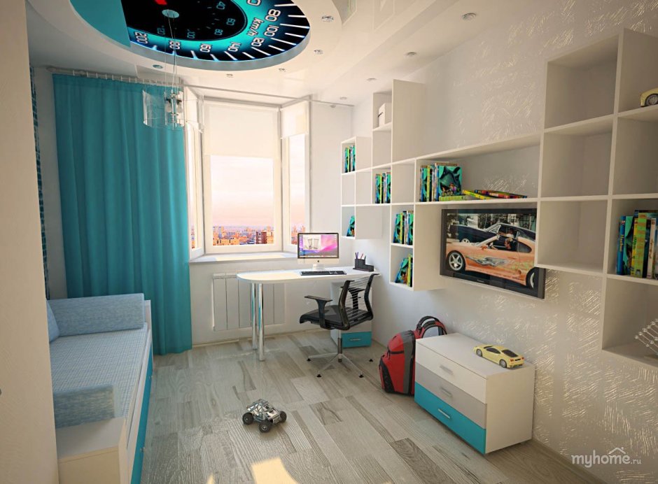 Прямоугольная комната для подростка