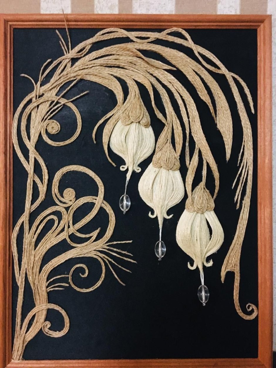 Панно из джутовой ткани