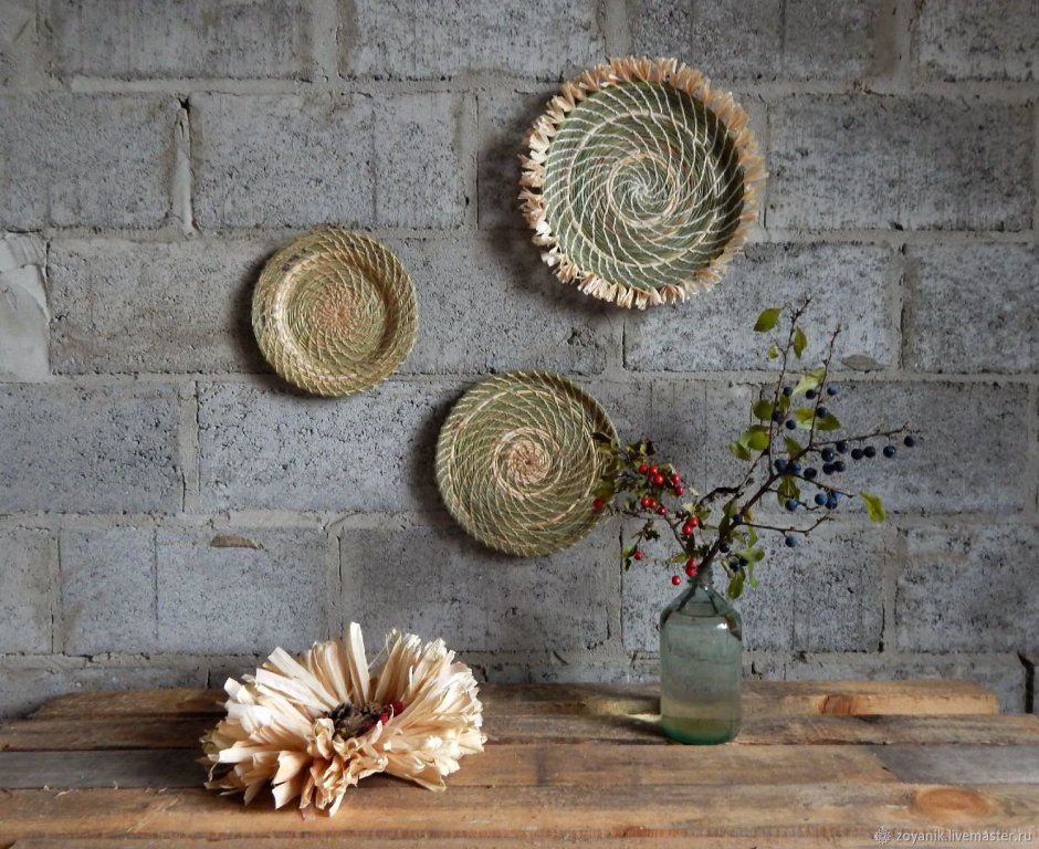 Декор из джута на стену