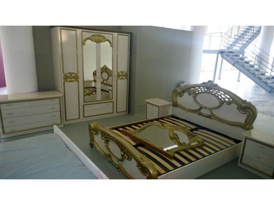 Спальня Ольга диа мебель беж золото