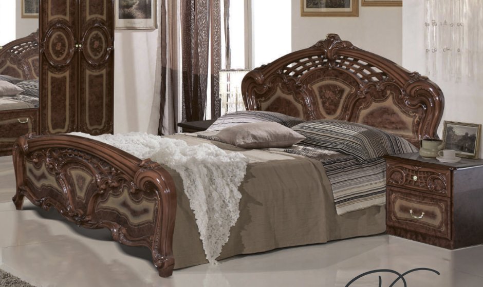 Кровать роза орех диа мебель