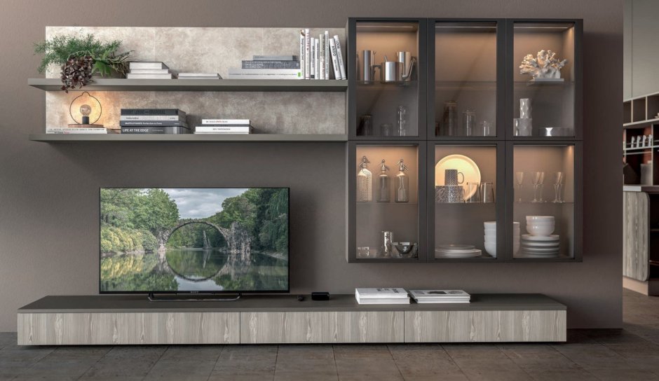 Панель под телевизор на стену с подсветкой