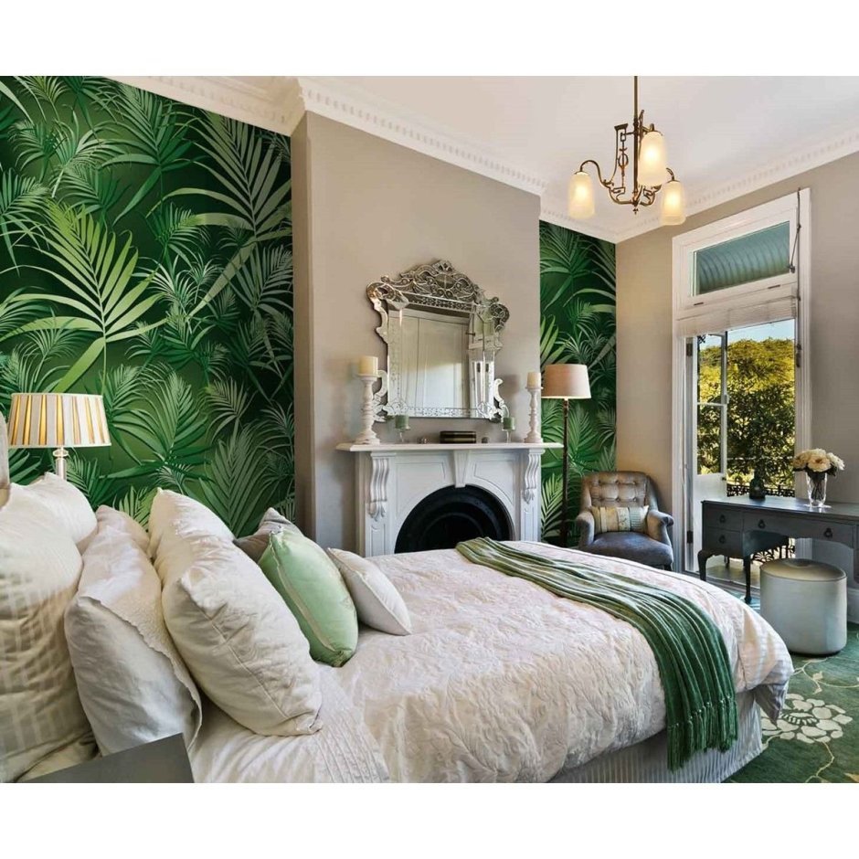 Спальня в стиле тропики