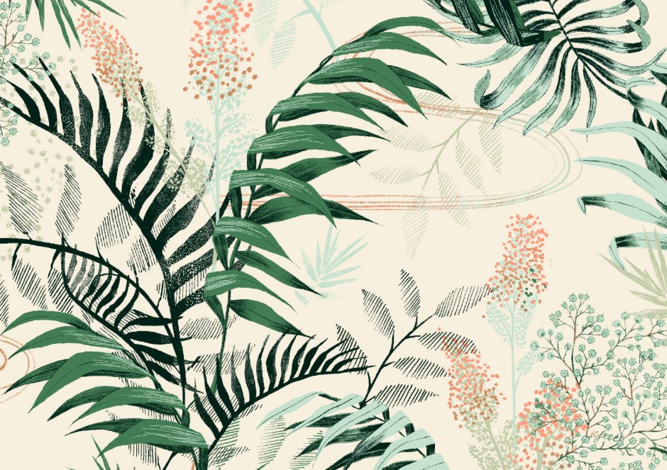 Тропические листья паттерн