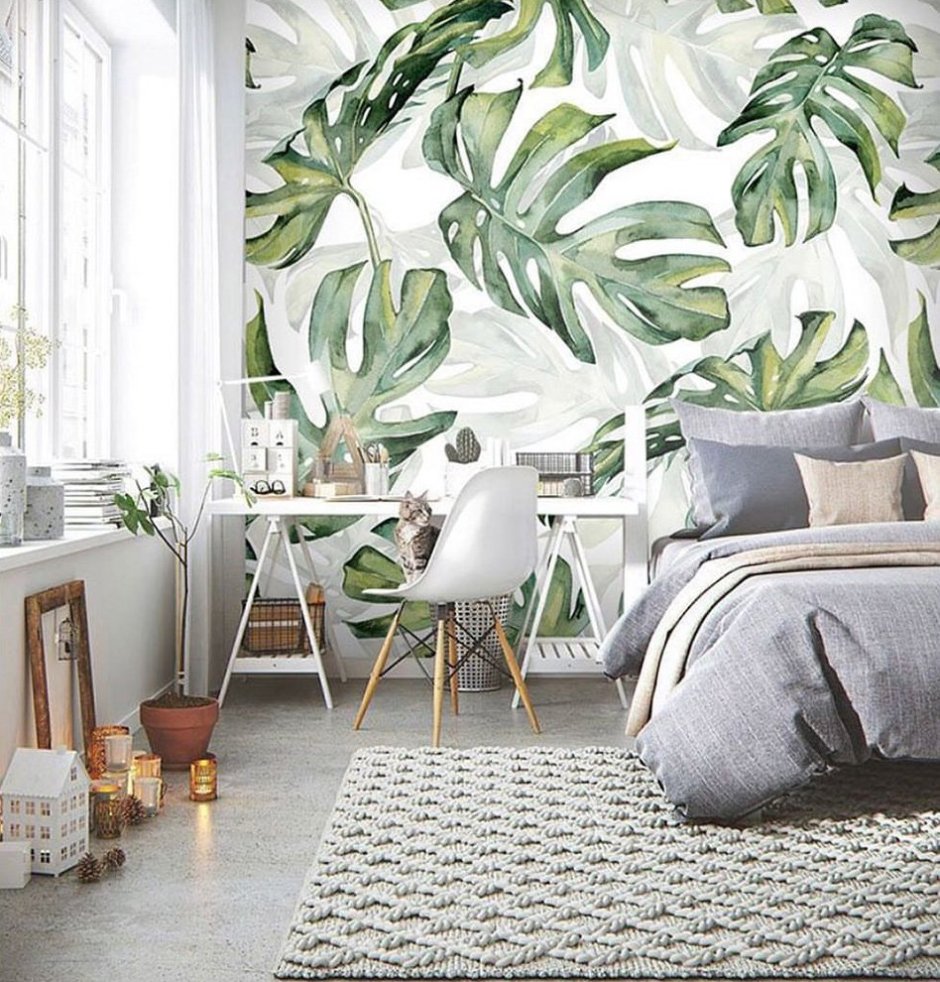 Affresco тропические листья