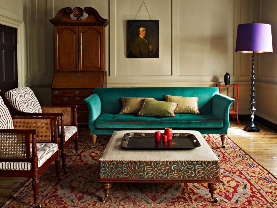 Ковер к зеленому дивану