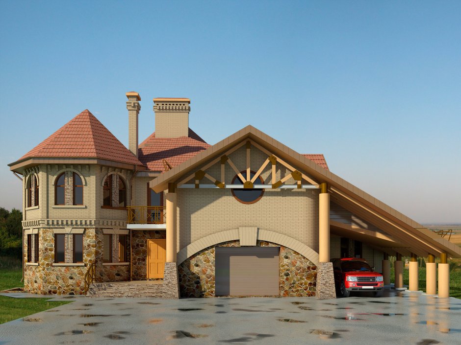 Кирпичные особняки в Чечне