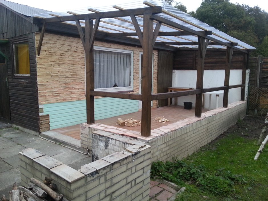Пристрой веранды из блока
