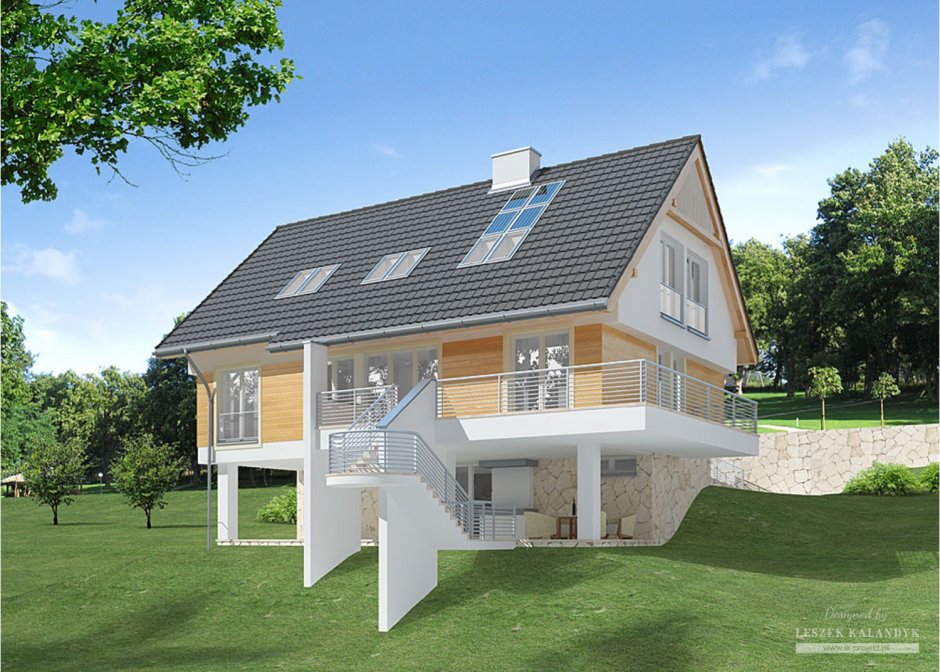 Дом с цокольным этажом и мансардой