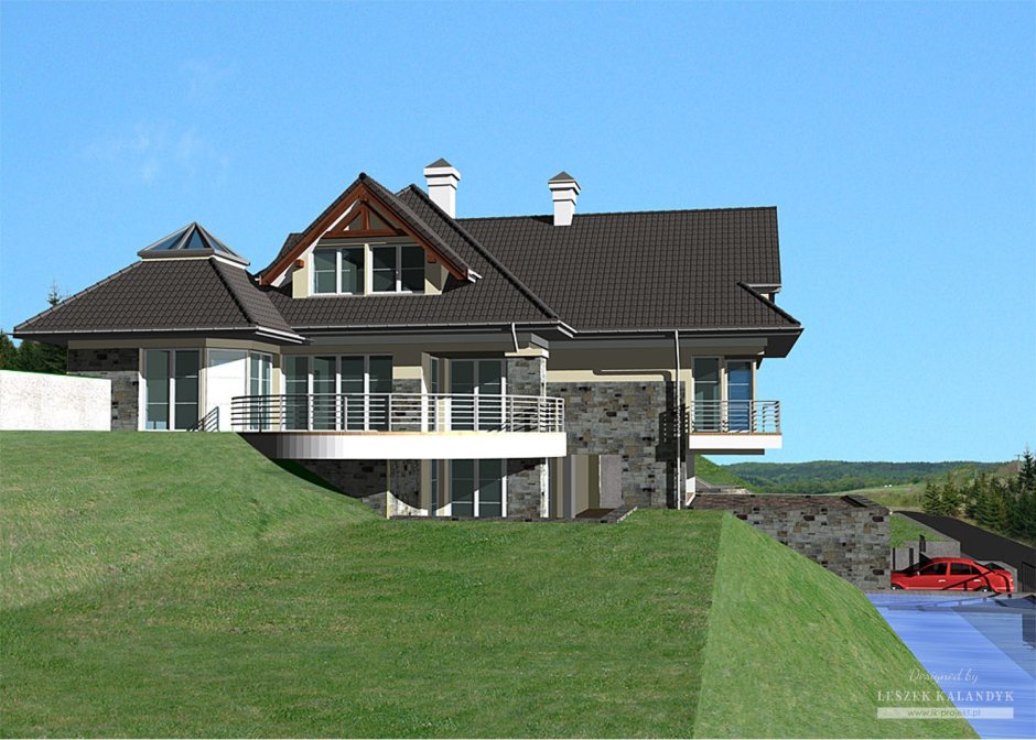 Дом на склоне с цокольным этажом