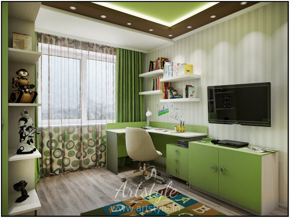 Детская в зеленых оттенках проекты