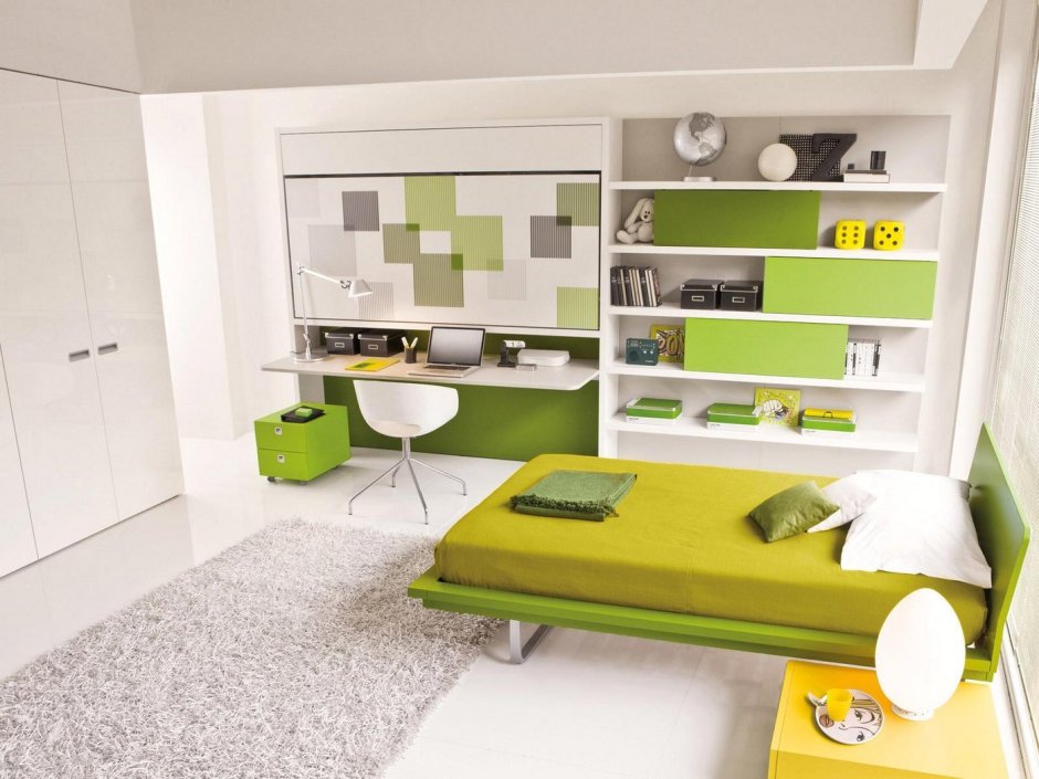 Салатовая комната для девочки подростка