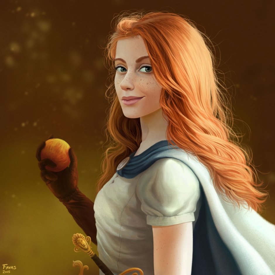 Рыжая девушка арт