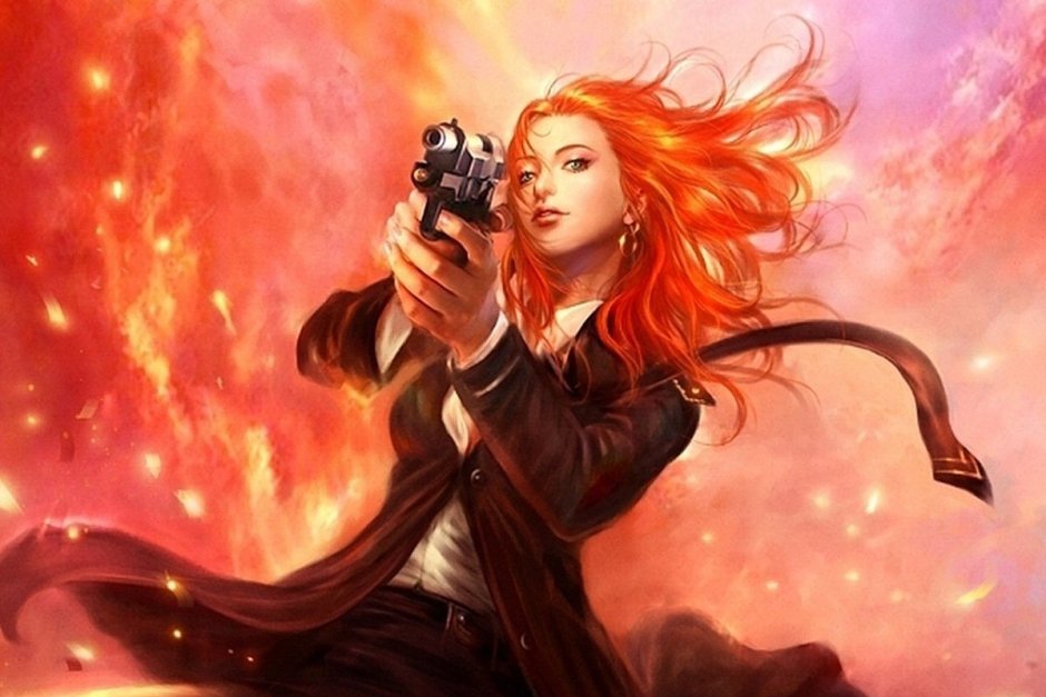 Рыжая девушка арт