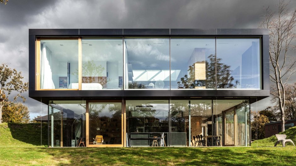 Моллированные цельностеклянные перегородки