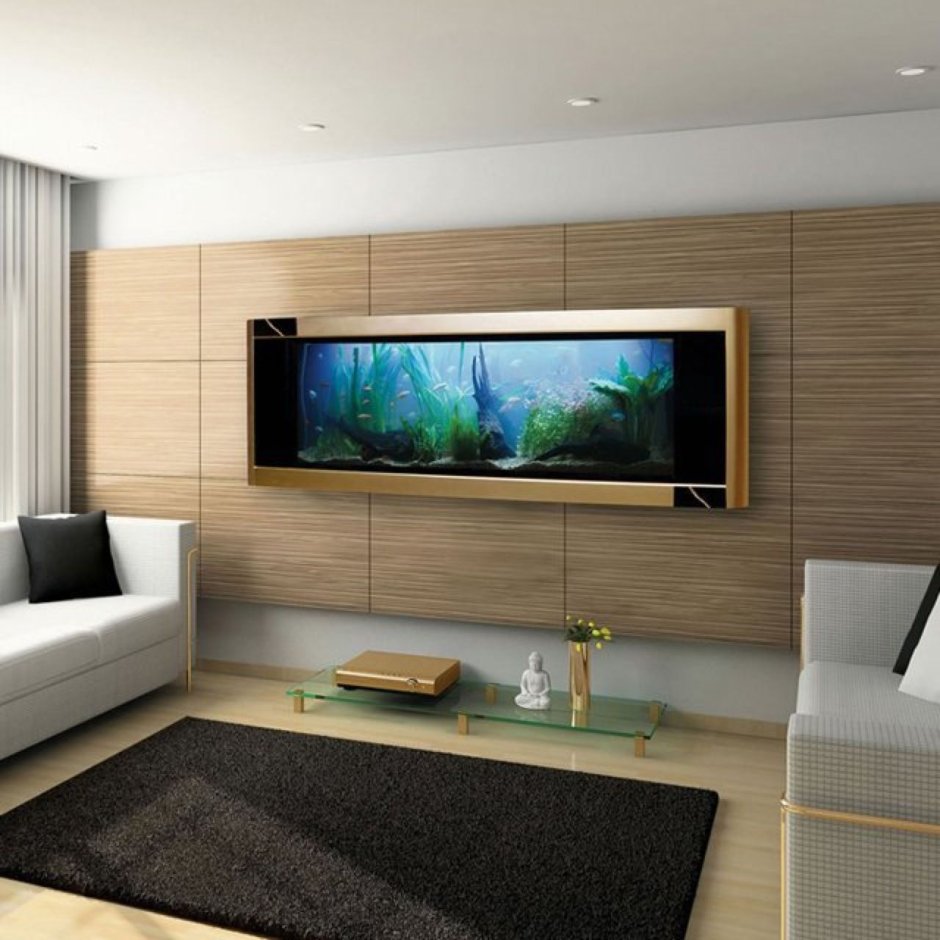 Встроенные аквариумы в интерьере