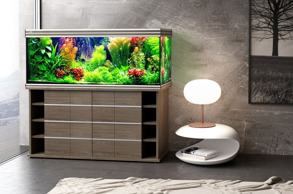 Аквариум встроенный в шкаф