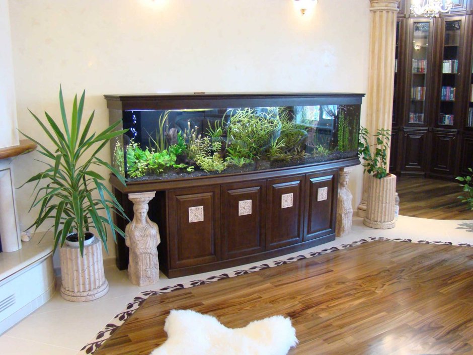 Стенка в гостиную с аквариумом