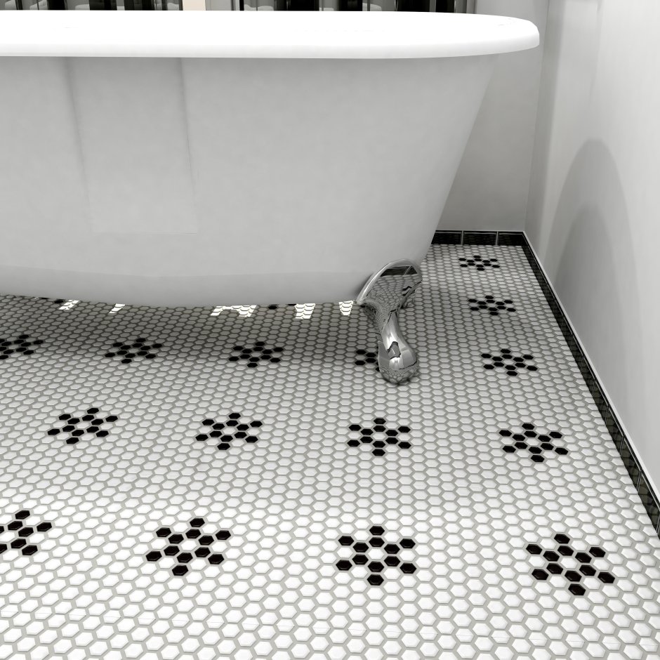 Мозаика на полу в ванной