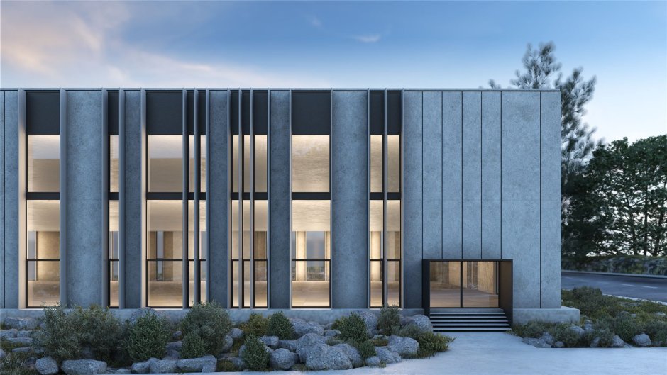 Фасады общественных зданий в современном стиле