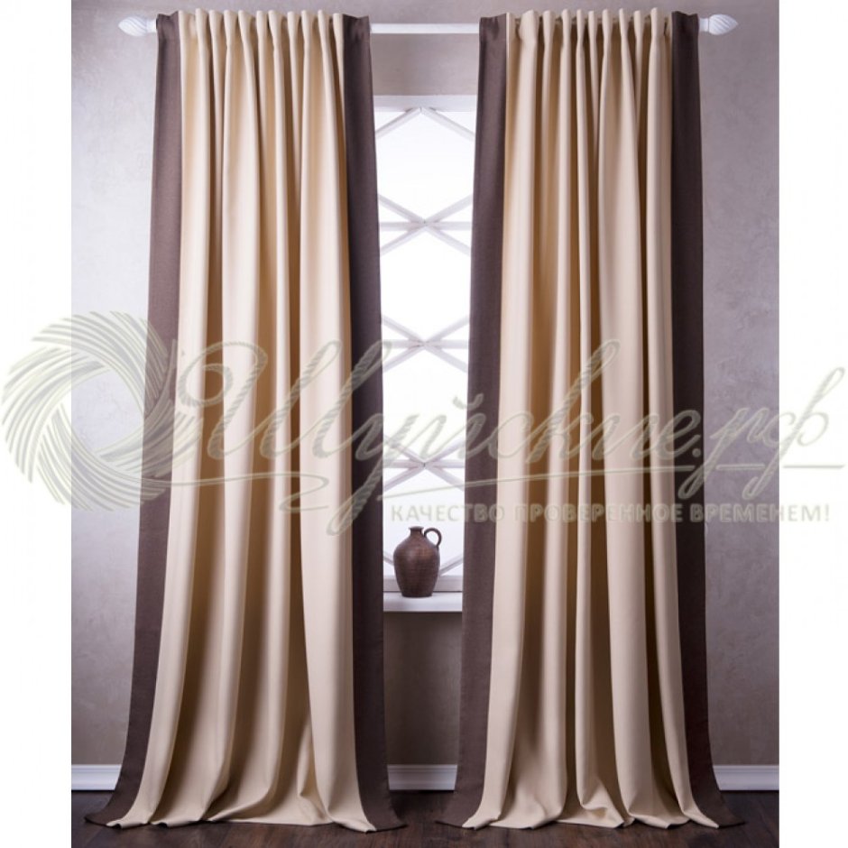 Шторы атласные бежевые