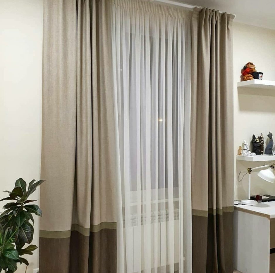 Шторы с низом другого цвета