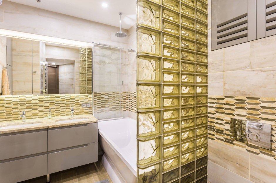 Стеклоблоки тренд в интерьере