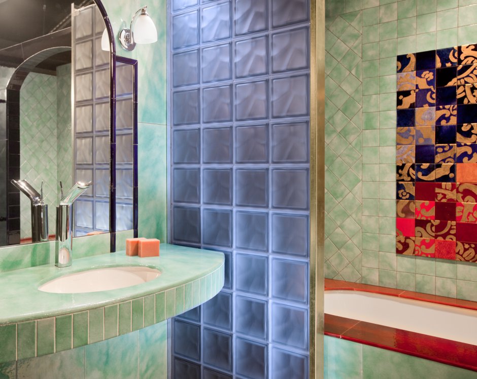 Стеклянные блоки в санузле