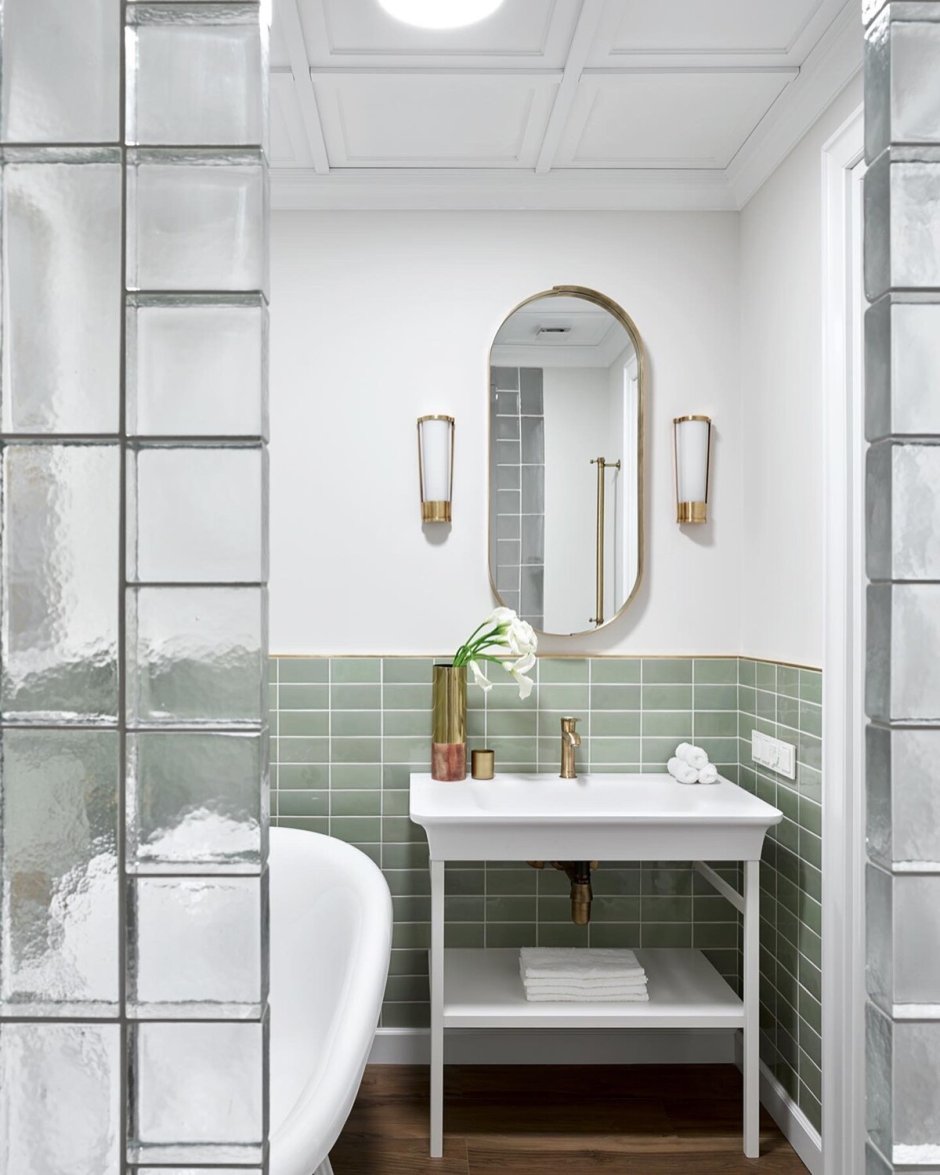 Стеклоблоки в ванной