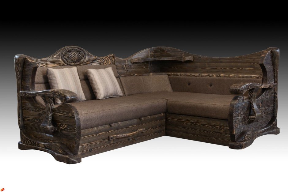 Диваны из массива дерева под старину