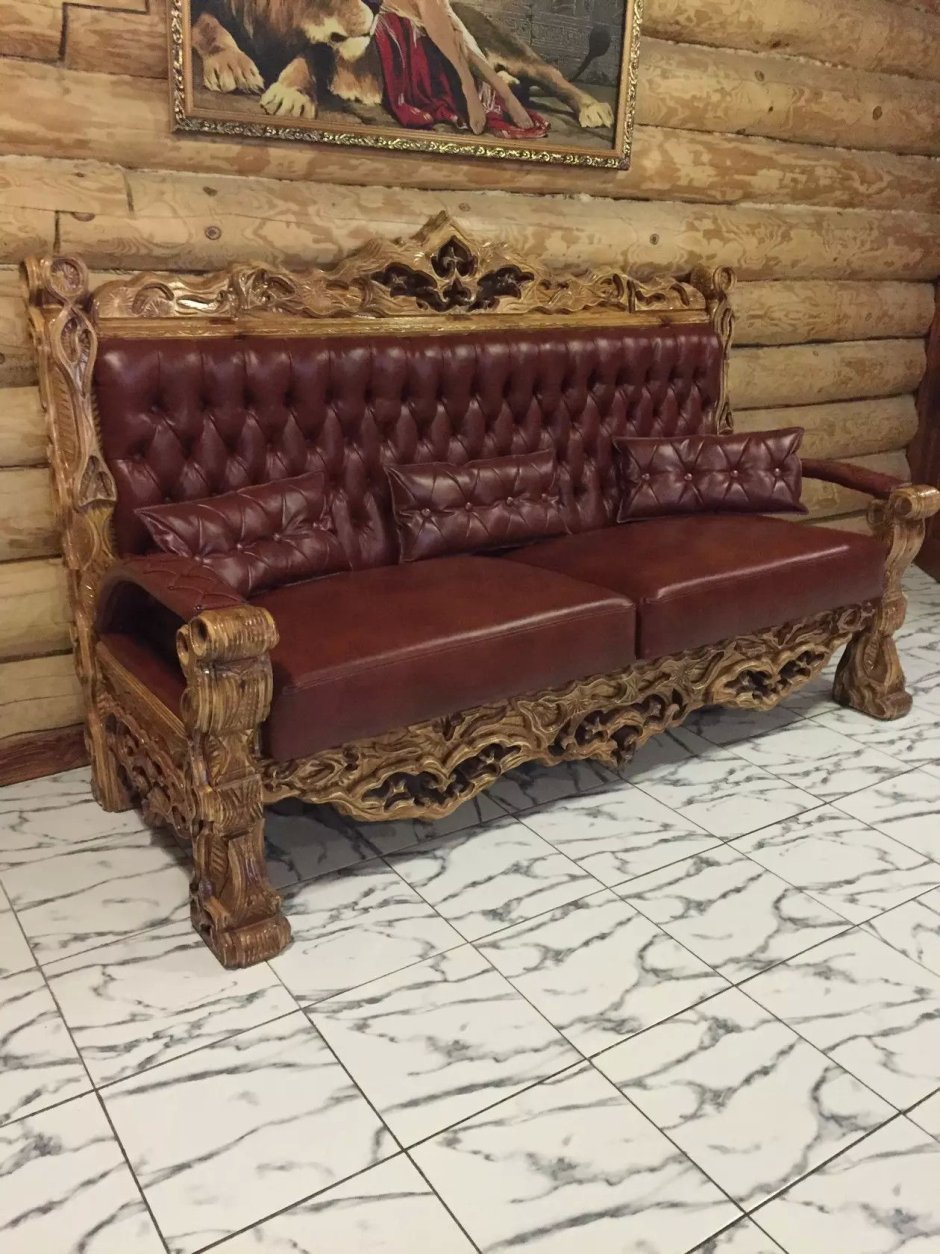 Резная мебель из дерева под старину