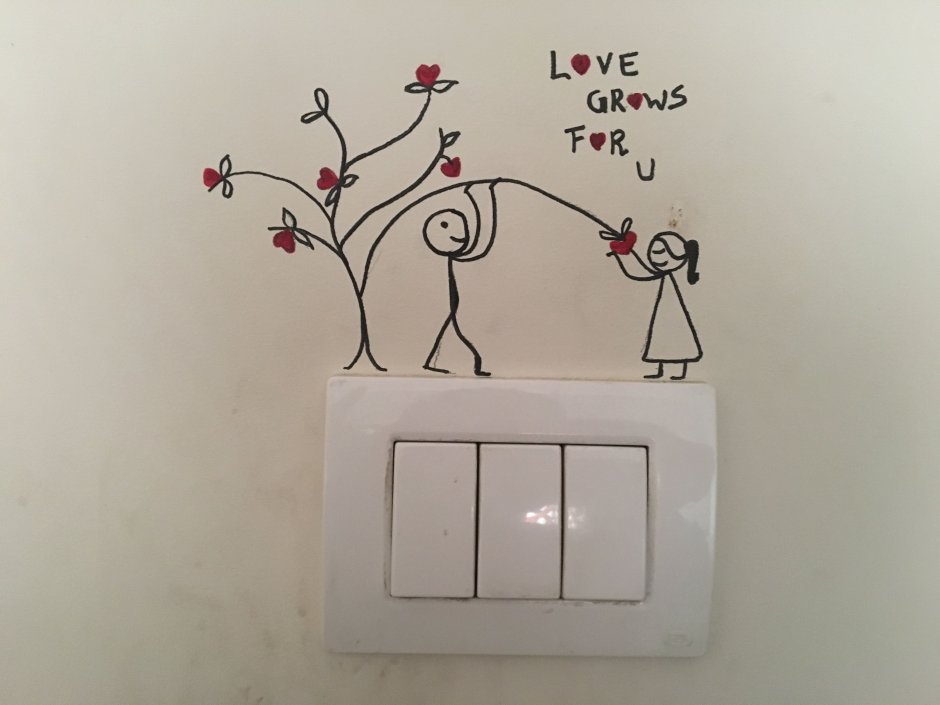 Компоновка фотографий на стене