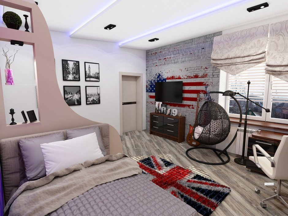 Интерьеры комнат для подростков