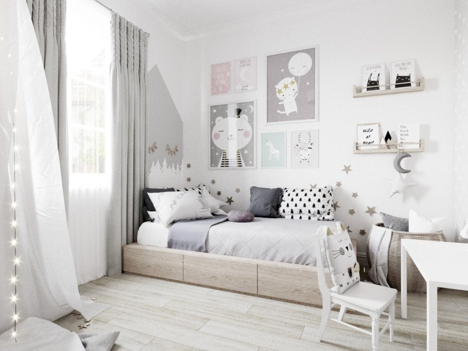 Комната девушки в стиле Сканди