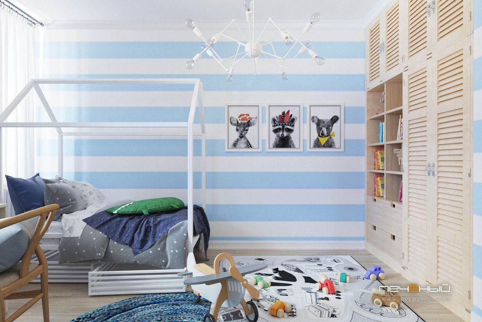 Кровать в детскую Скандинавский стиль морской