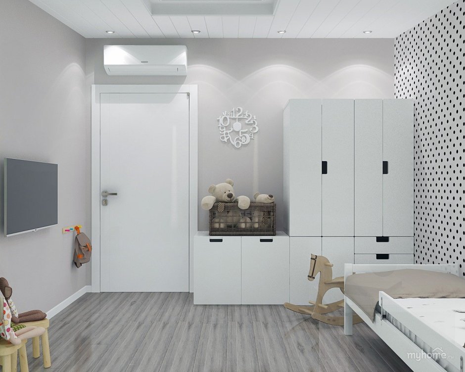 Серый шкаф Сканди