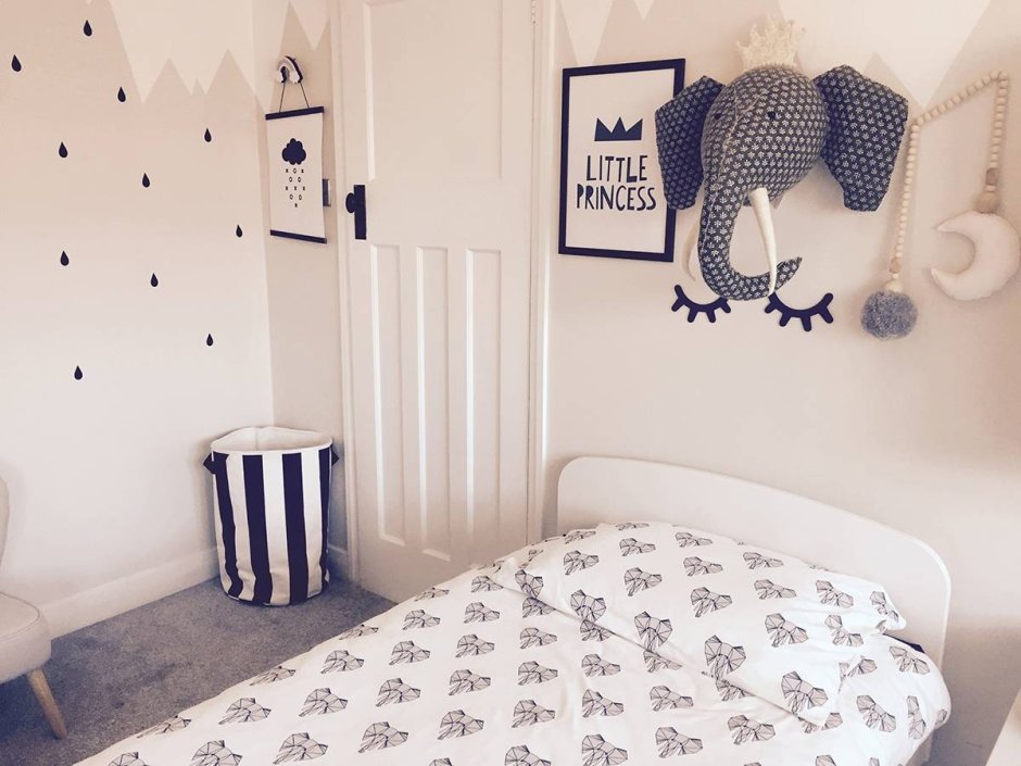 Стены в детской в скандинавском стиле