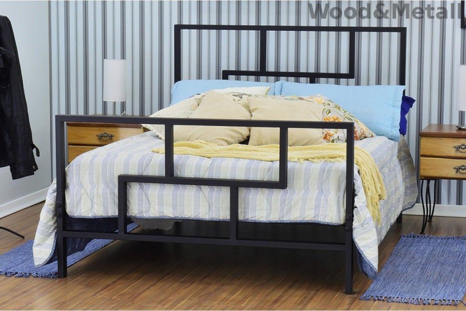 Кровать металлическая двуспальная 160х200 стиль лофт