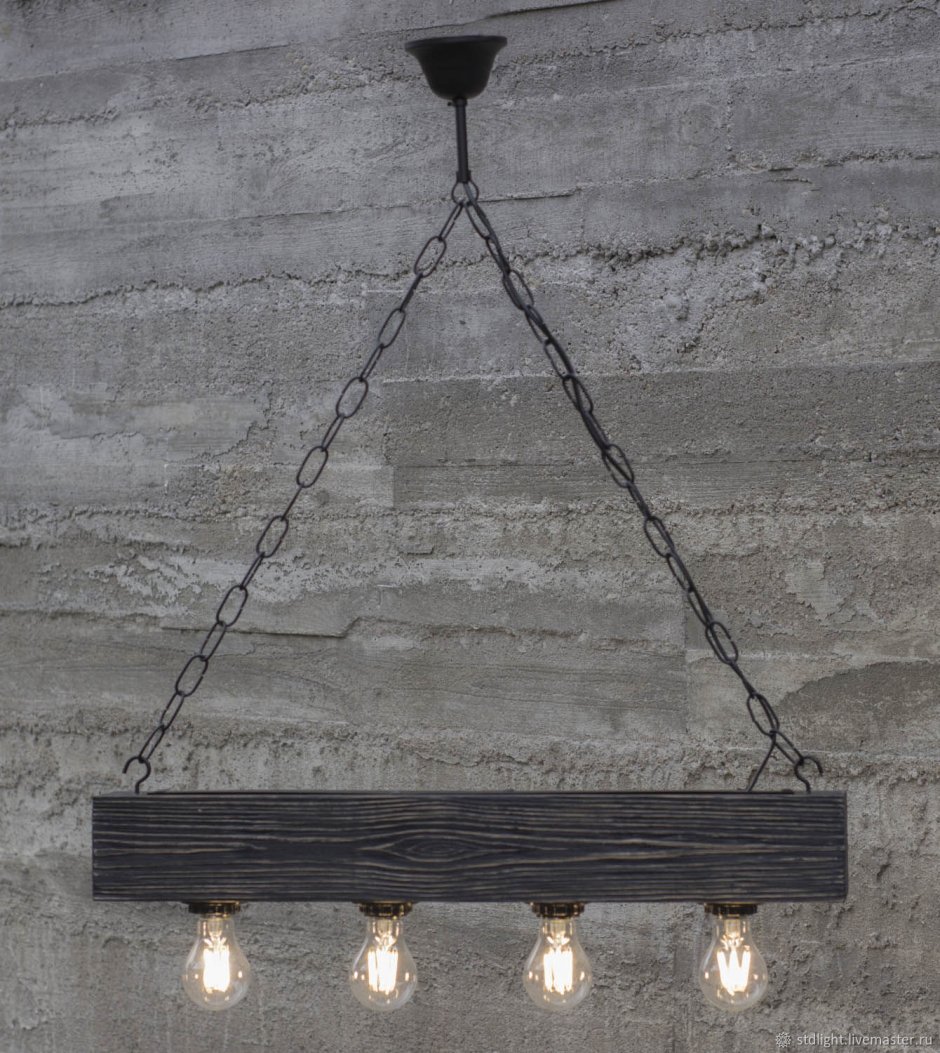 Подвесной светильник лофт дерево