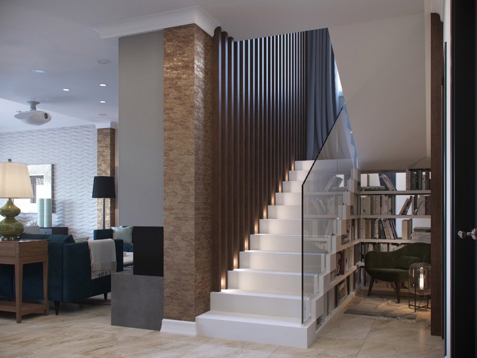 Перегородка под лестницей