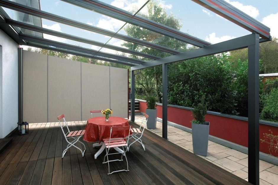 Стеклянная крыша для террасы