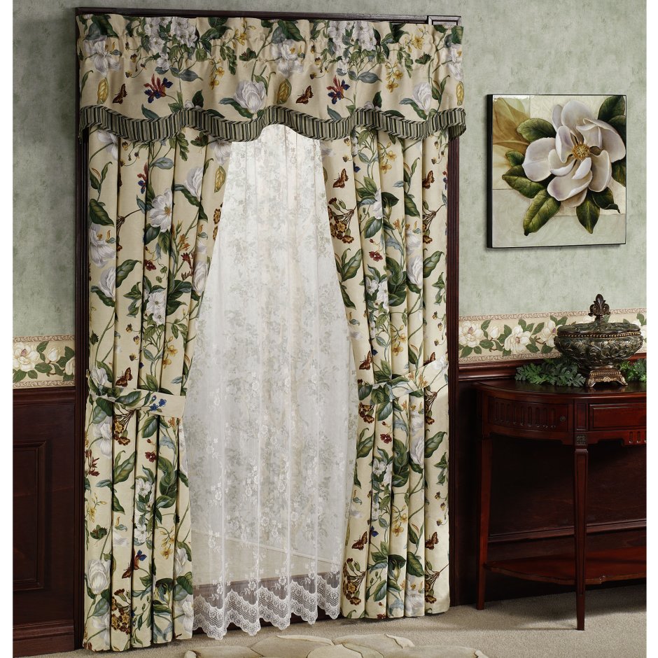 Шторы с растительным орнаментом