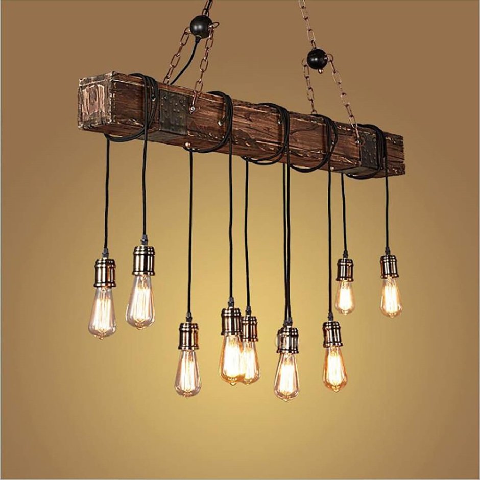 Люстра Vintage Wood Chandelier