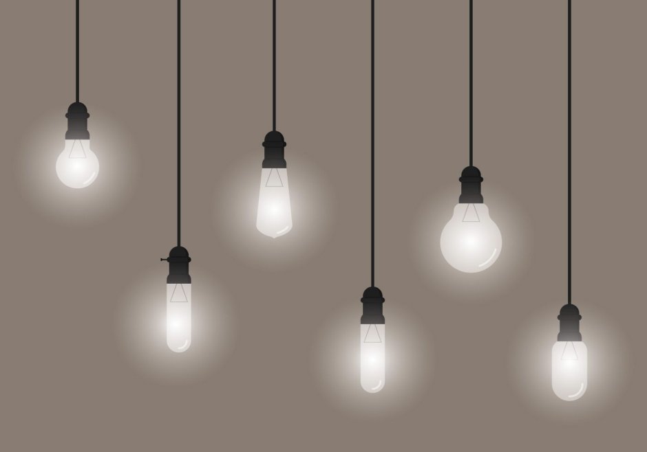 Лампочки на черном проводе