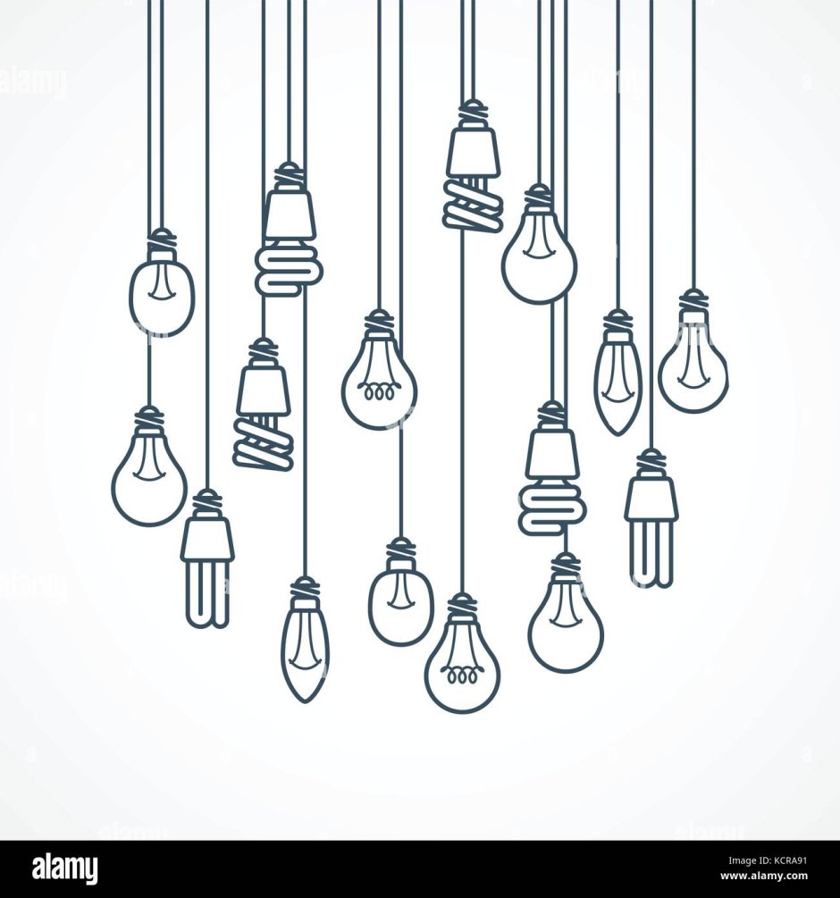 Лампочка свисает векторами