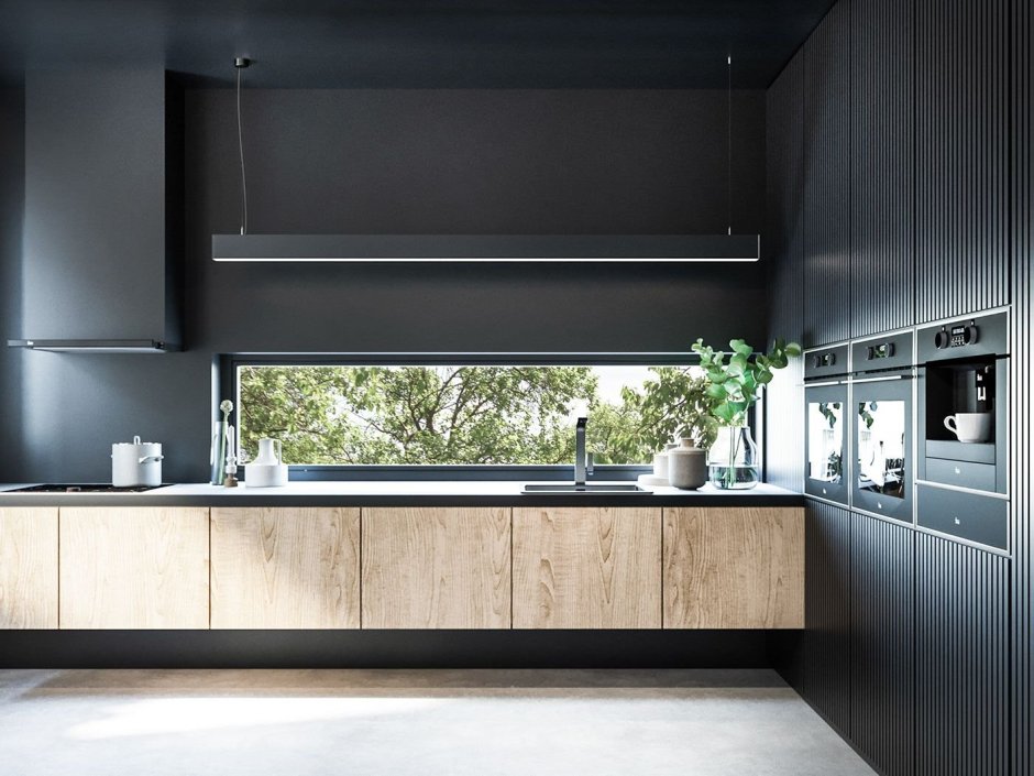 Кухня Минимализм графит