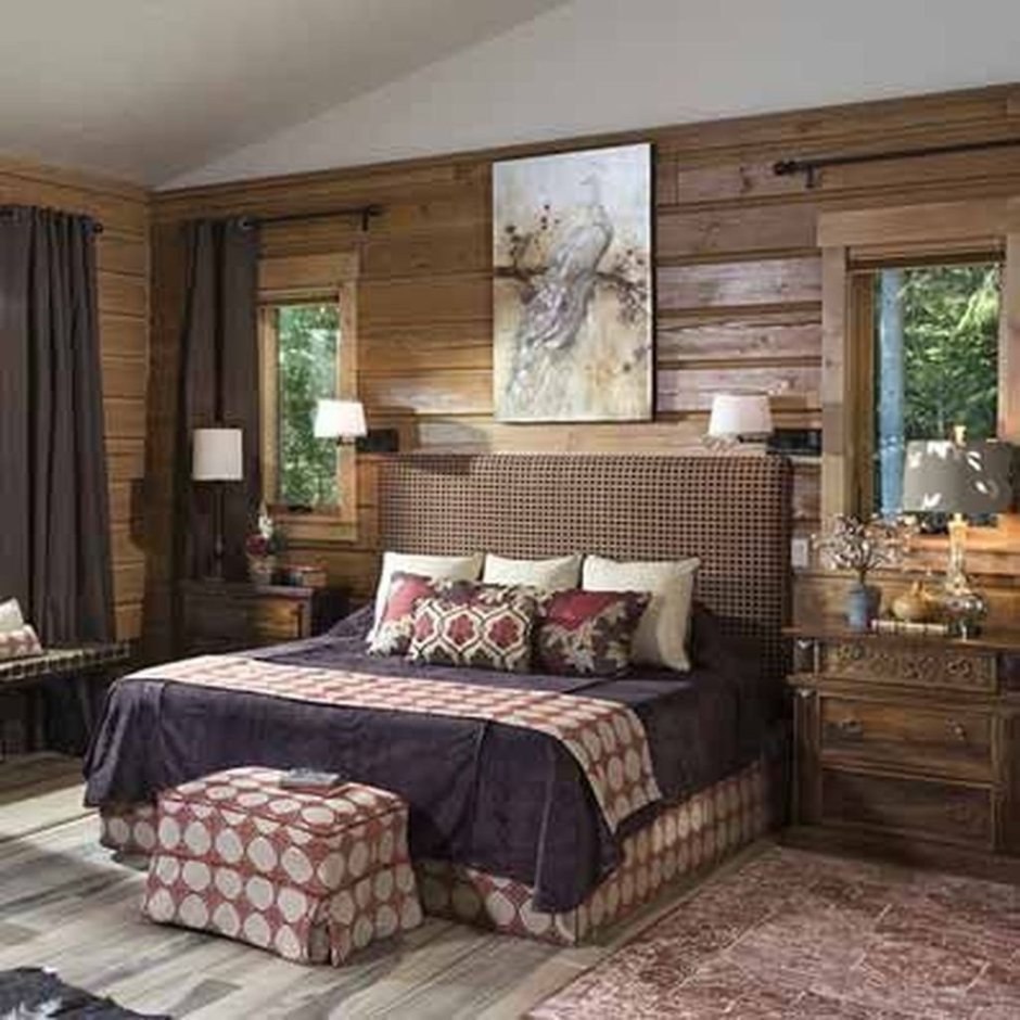 Шторы в гостиную в деревянном доме