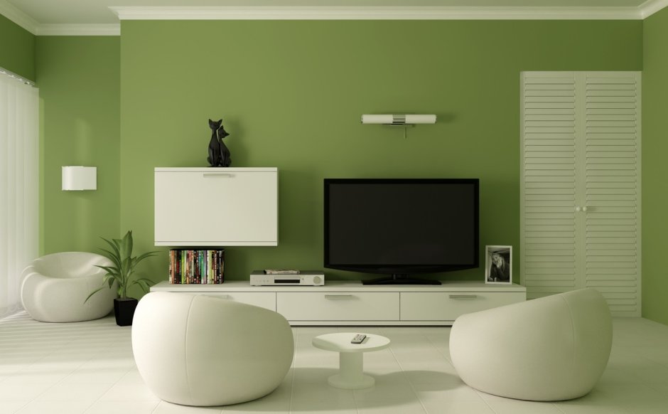 Крашеные стены в интерьере