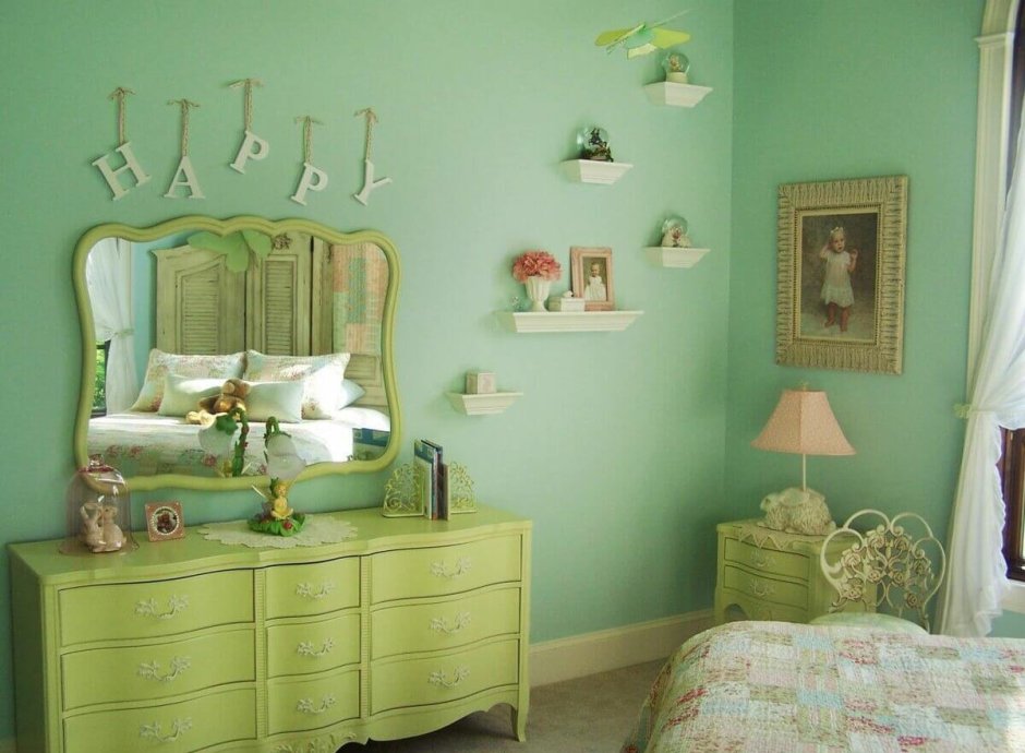 Мятный шебби Шик в интерьере