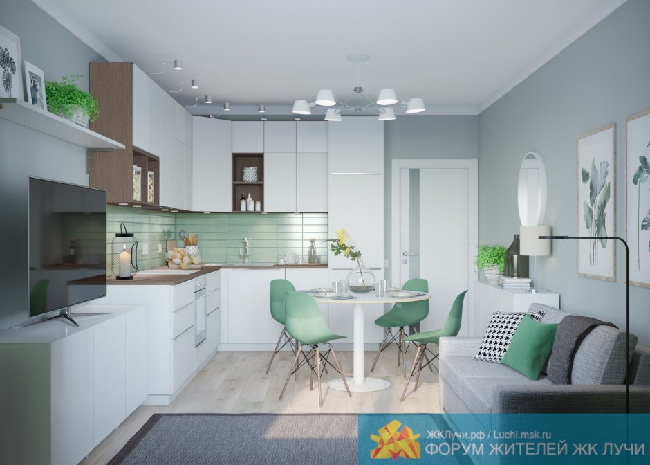 Пик евротрешка кухня гостиная